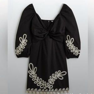 Black embroidered dress